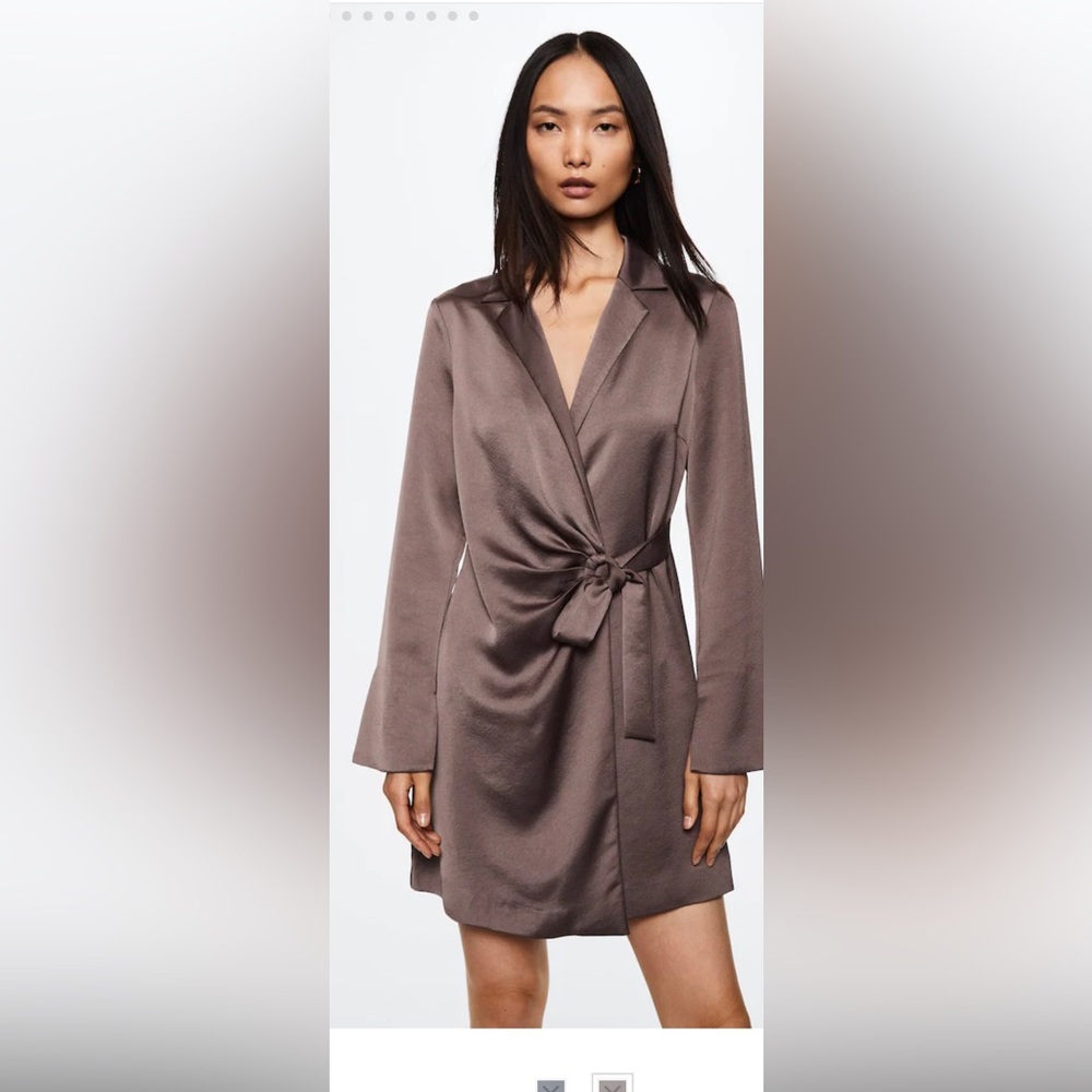 Mango Satin Shirt Dress Size 4 - New